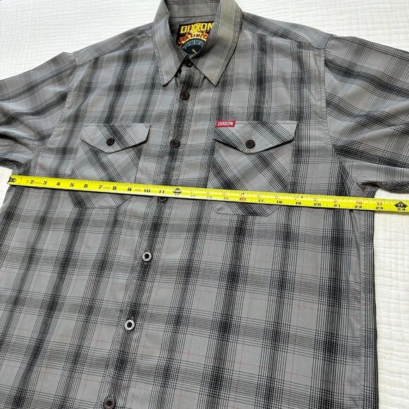 Dixxon Mens The Limiter Plaid Button Up Shirt Size Large Short Sleeve Bamboo - Picture 5 of 9